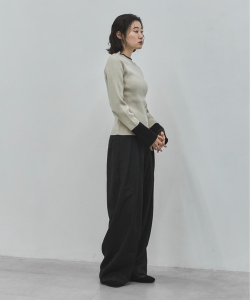 feepur（フェピュール）の「【TALLサイズあり】ダブルタックツイルパンツ（その他パンツ・レディース・ブラック/グレー・SMALL/TALL/MEDIUM）」の7枚目の写真