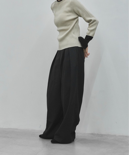 feepur（フェピュール）の「【TALLサイズあり】ダブルタックツイルパンツ（その他パンツ・レディース・ブラック/グレー・SMALL/TALL/MEDIUM）」の12枚目の写真