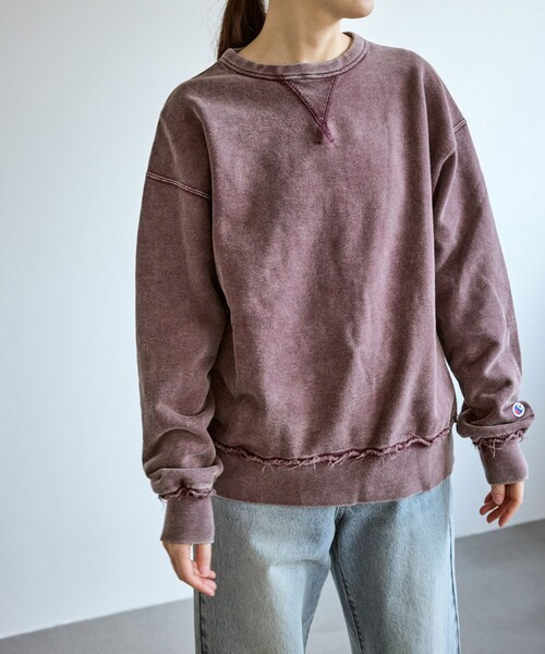 ROPE' PICNIC（ロペピクニック）の「【Champion/チャンピオン】ピグメント裏毛クルーネックスウェット（スウェット・レディース・サックスブルー・FREE）」の5枚目の写真