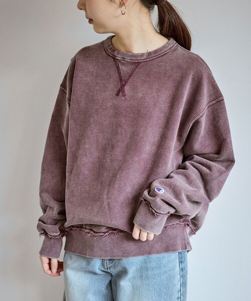 ROPE' PICNIC（ロペピクニック）の「【Champion/チャンピオン】ピグメント裏毛クルーネックスウェット（スウェット・レディース・サックスブルー・FREE）」の6枚目の写真