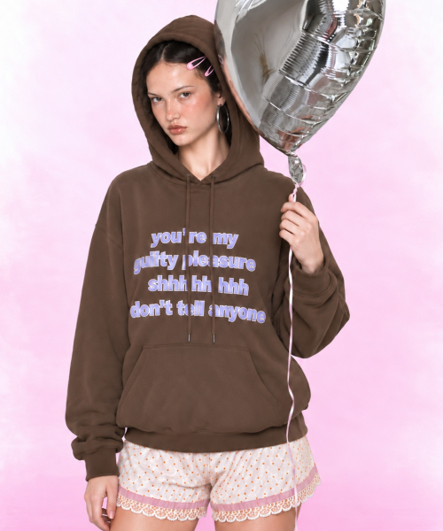 LOTSYOU(ロッツユー)の「LOTSYOU_Dont tell anyone Hoodie Brown(Tシャツ/カットソー・レディース・その他・OS)」の2枚目の写真