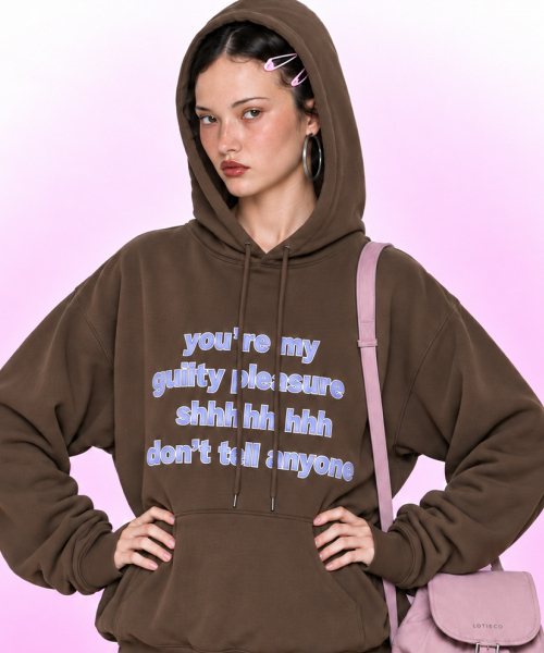 LOTSYOU(ロッツユー)の「LOTSYOU_Dont tell anyone Hoodie Brown(Tシャツ/カットソー・レディース・その他・OS)」の3枚目の写真