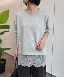 Jena espace merveilleux | 裾レース裏毛プルオーバー(Tシャツ/カットソー)