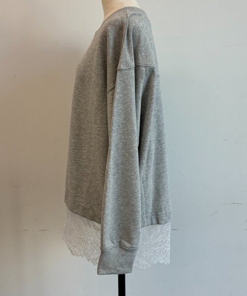 Jena espace merveilleux(ジェナ エスパスメルヴェイユ)の「裾レース裏毛プルオーバー(Tシャツ/カットソー・レディース・ピンク/グレー・FREE)」の11枚目の写真
