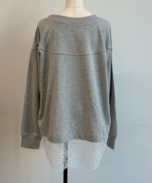 Jena espace merveilleux(ジェナ エスパスメルヴェイユ)の「裾レース裏毛プルオーバー(Tシャツ/カットソー・レディース・ピンク/グレー・FREE)」の12枚目の写真
