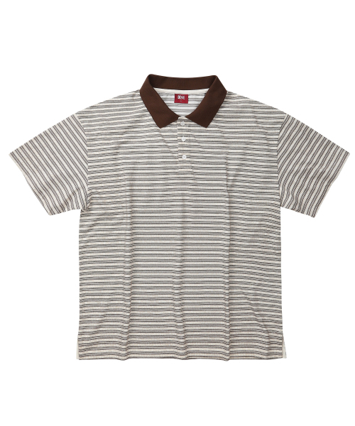 DESIRED（デシレッド）の「ストライプカラー半袖Tシャツ-FBSK5701D1A（ポロシャツ・メンズ・アイボリー・MEDIUM/LARGE/X-LARGE）」の2枚目の写真
