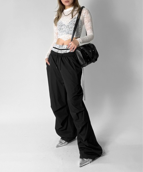 jiasecond.（ジアセカンド）の「【jiasecond.】プチネックレーストップス / トップス 長袖 コンパクト クロップド レース プチネック ホワイト ピンク ブラック ZOZOTOWN限定（その他トップス・レディース・ピンク/ブラック/ホワイト・FREE）」の22枚目の写真