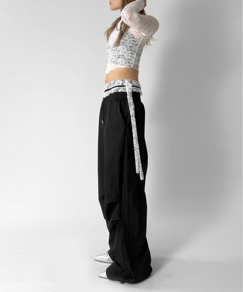 jiasecond.（ジアセカンド）の「【jiasecond.】プチネックレーストップス / トップス 長袖 コンパクト クロップド レース プチネック ホワイト ピンク ブラック ZOZOTOWN限定（その他トップス・レディース・ピンク/ブラック/ホワイト・FREE）」の19枚目の写真