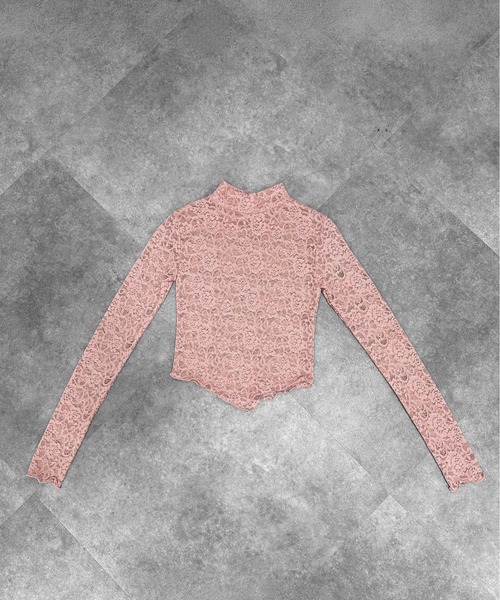 jiasecond.（ジアセカンド）の「【jiasecond.】プチネックレーストップス / トップス 長袖 コンパクト クロップド レース プチネック ホワイト ピンク ブラック ZOZOTOWN限定（その他トップス・レディース・ピンク/ブラック/ホワイト・FREE）」の15枚目の写真