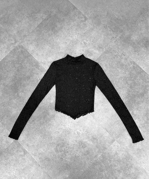 jiasecond.（ジアセカンド）の「【jiasecond.】プチネックレーストップス / トップス 長袖 コンパクト クロップド レース プチネック ホワイト ピンク ブラック ZOZOTOWN限定（その他トップス・レディース・ピンク/ブラック/ホワイト・FREE）」の14枚目の写真