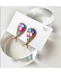 【S.coeuf】【S.coeuf】再販なし！金属アレルギー対応ピアス　さざれ石×ひねりチャーム　2026モデル(MA)