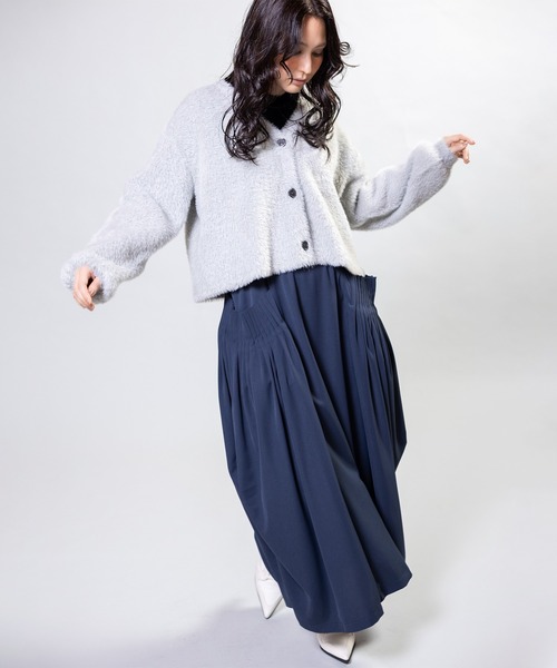 OSMOSIS(オズモーシス)の「ピンタックポケットドレープスカート(スカート・レディース・ネイビー/ブラック/マスタード・ONE SIZE)」の5枚目の写真