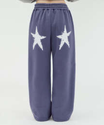 ambler（エムブラー）の「TWIN STAR グラフィック ドローストリング ワイドスウェットパンツ AP1003（パープル）（スウェットパンツ）」
