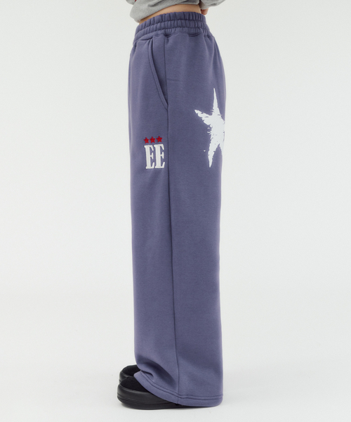 ambler(エムブラー)の「TWIN STAR グラフィック ドローストリング ワイドスウェットパンツ AP1003(パープル)(スウェットパンツ・レディース・その他・SMALL/MEDIUM/LARGE)」の2枚目の写真