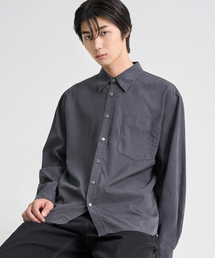 フェイデッド サイドプリーツ シャツ_ダイド ブルー