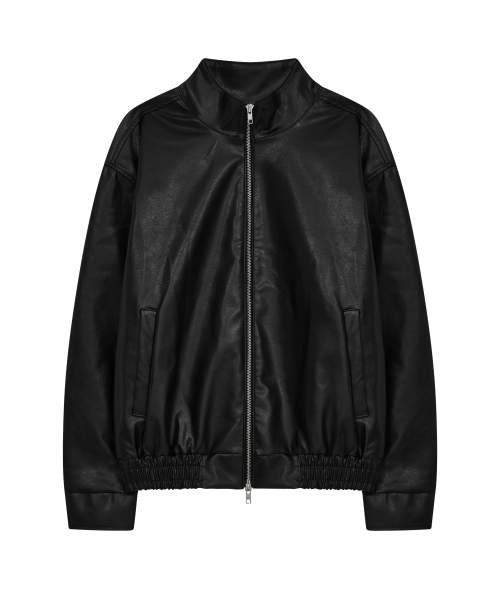 HYOJI(ヒョージ)の「26 FW レザー ハイネック ブルゾン クロップドレザージャケット (ブラック)(ライダースジャケット・メンズ・ブラック・L/M)」の5枚目の写真