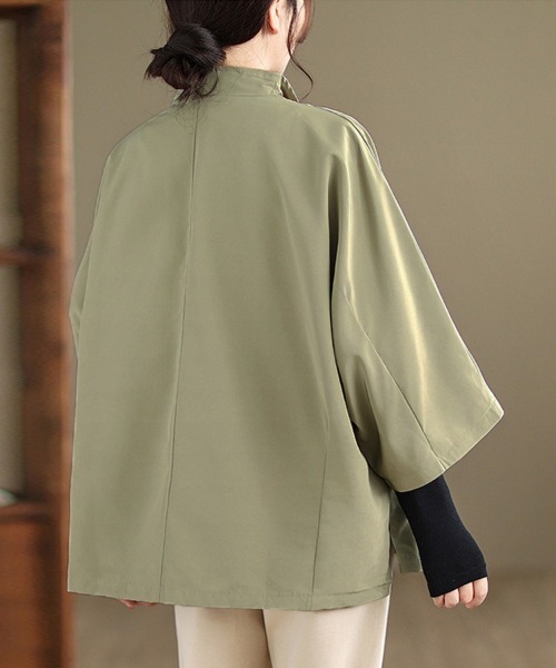 ReRe(リリ)の「変形カラーポンチョ風ライトジャケット(ポンチョ・レディース・ブラック/カーキ・X-LARGE/LARGE)」の19枚目の写真