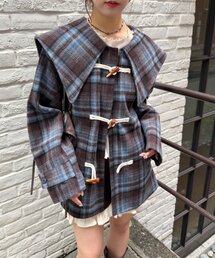 【今期注目!/チェック柄】BIGカラーダッフルコート