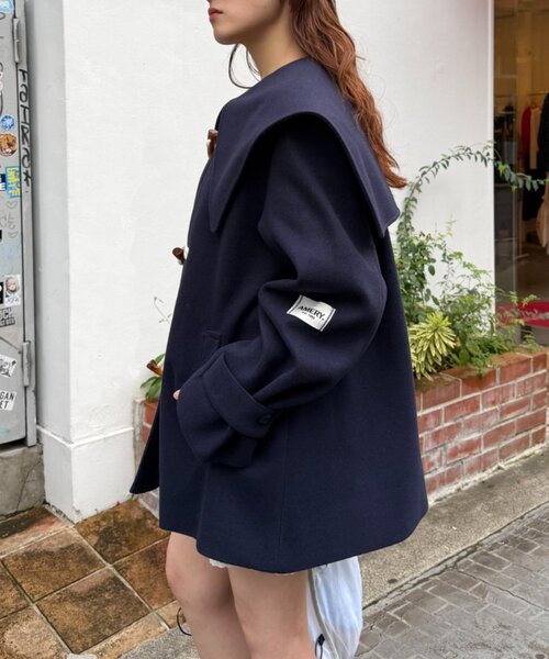 w closet（ダブルクローゼット）の「【今期注目！/チェック柄】BIGカラーダッフルコート（その他アウター・レディース・グレー/ブルー/ネイビー・FREE）」の17枚目の写真