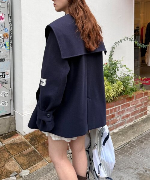 w closet（ダブルクローゼット）の「【今期注目！/チェック柄】BIGカラーダッフルコート（その他アウター・レディース・グレー/ブルー/ネイビー・FREE）」の18枚目の写真