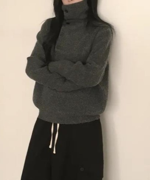 semplice（センプリチェ）の「ニット・セーター【韓国ファッション】（ニット/セーター・レディース・グレー/オフホワイト/ブラウン・F）」の11枚目の写真