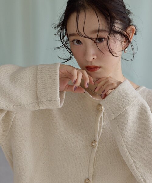 DISCOAT(ディスコート)の「【Noka】金ボタンカーディガン《WEB限定》(カーディガン/ボレロ・レディース・チャコールグレー/ピンク/モカ/アイボリー・FREE)」の7枚目の写真
