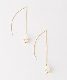 BEAUTY&YOUTH UNITED ARROWS | BY 3Dスター×パールモチーフ アメリカンピアス(ピアス（両耳用）)