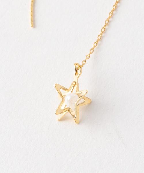 BEAUTY&YOUTH UNITED ARROWS（ビューティーアンドユースユナイテッドアローズ）の「BY 3Dスター×パールモチーフ アメリカンピアス ◆（ピアス（両耳用）・レディース・ゴールド・FREE）」の3枚目の写真