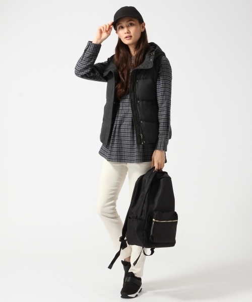 GLOBAL WORK（グローバルワーク）の「フランネルバンドカラーシャツ/720070（シャツ/ブラウス・レディース・ダークブルー/ブルー系その他/ダークグレー/ワインレッド・SMALL/LARGE/MEDIUM）」の5枚目の写真