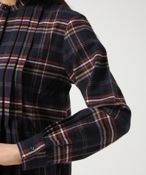 GLOBAL WORK（グローバルワーク）の「フランネルバンドカラーシャツ/720070（シャツ/ブラウス・レディース・ダークブルー/ブルー系その他/ダークグレー/ワインレッド・SMALL/LARGE/MEDIUM）」の14枚目の写真