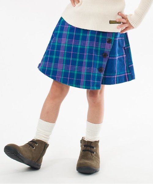 BREEZE(ブリーズ)の「チェックラップ風パンツ(その他パンツ・キッズ・レッド/ネイビー・140/100/120/110/130/90/80/95)」の2枚目の写真