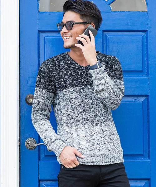 Vicci（ビッチ）の「『vicci/ヴィッチ』ケーブル編みVネック長袖ニットセーター（ニット/セーター・メンズ・ホワイト系その他2/ホワイト系その他4/ブラック系その他/ネイビー/ワインレッド/ホワイト系その他/ホワイト系その他3/アイボリー/ホワイト系その他5/ホワイト系その他6/ブラック/ブラック系その他2/グレー系その他/ミックスグレー/キャメル/グレー系その他2/オフホワイト/ベージュ/カーキ/ホワイト系その他7/パープル/レッド/インディゴブルー/ピンク/ロイヤルブルー/モカ/グリーン・L/M/44/46/XL）」の12枚目の写真