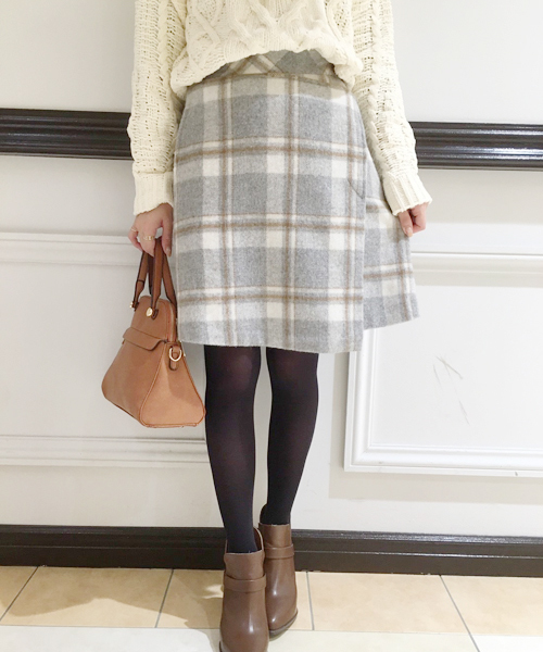 laboratory work（ラボラトリーワーク）の「ラップ台形スカート（スカート・レディース・ダークブラウン/ベージュ系その他/グレー系その他・MEDIUM）」の2枚目の写真