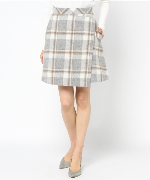 laboratory work（ラボラトリーワーク）の「ラップ台形スカート（スカート・レディース・ダークブラウン/ベージュ系その他/グレー系その他・MEDIUM）」の17枚目の写真