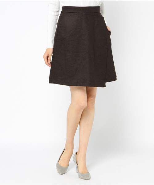 laboratory work（ラボラトリーワーク）の「ラップ台形スカート（スカート・レディース・ダークブラウン/ベージュ系その他/グレー系その他・MEDIUM）」の15枚目の写真