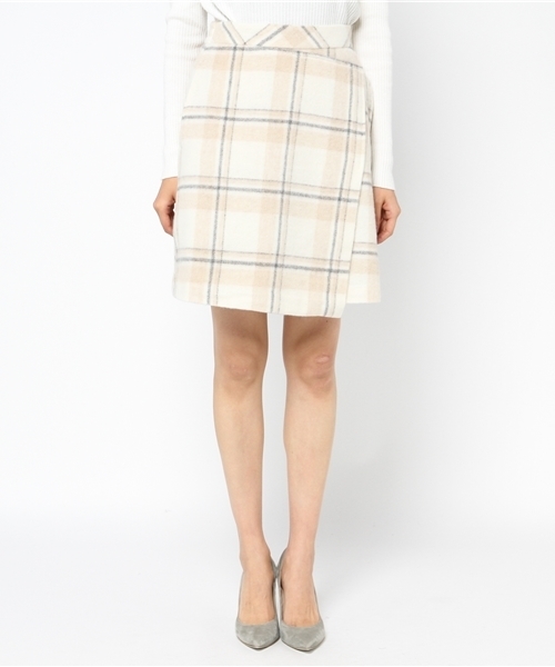 laboratory work（ラボラトリーワーク）の「ラップ台形スカート（スカート・レディース・ダークブラウン/ベージュ系その他/グレー系その他・MEDIUM）」の4枚目の写真