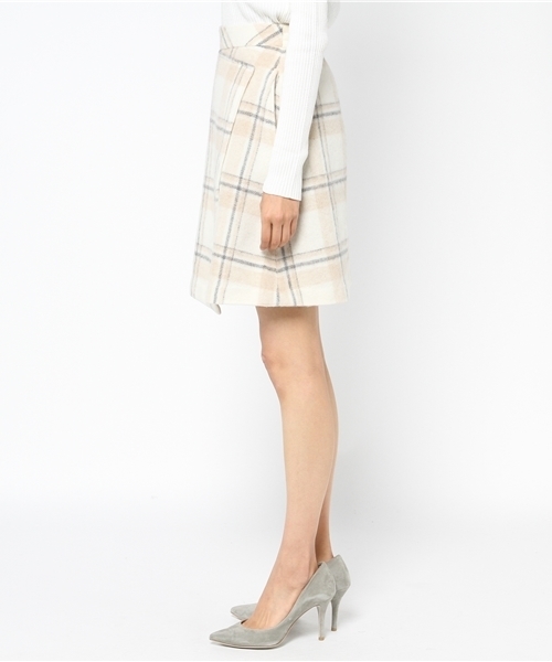 laboratory work（ラボラトリーワーク）の「ラップ台形スカート（スカート・レディース・ダークブラウン/ベージュ系その他/グレー系その他・MEDIUM）」の5枚目の写真