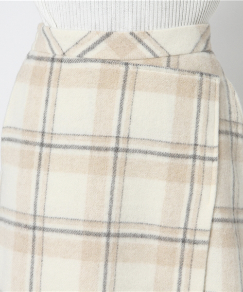 laboratory work（ラボラトリーワーク）の「ラップ台形スカート（スカート・レディース・ダークブラウン/ベージュ系その他/グレー系その他・MEDIUM）」の7枚目の写真