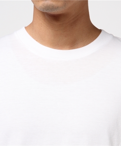 VENCEEXCHANGE（ヴァンスエクスチェンジ）の「天竺ロング丈クルーネックロンT                （Tシャツ/カットソー・メンズ・コーラル/オフホワイト/ブラック・LARGE/MEDIUM）」の6枚目の写真