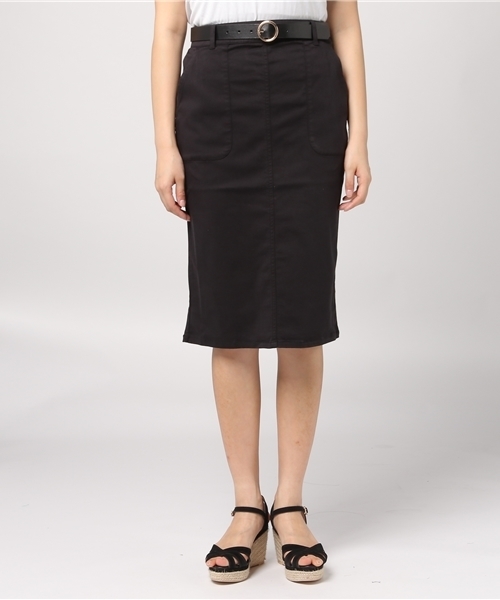 Honeys（ハニーズ）の「ベルト付タイトスカート（スカート・レディース・モカ/ベージュ/ブラック・M/S/L）」の4枚目の写真