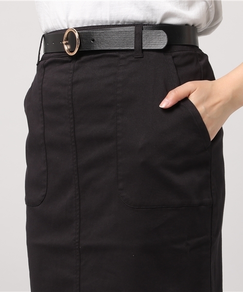 Honeys（ハニーズ）の「ベルト付タイトスカート（スカート・レディース・モカ/ベージュ/ブラック・M/S/L）」の9枚目の写真