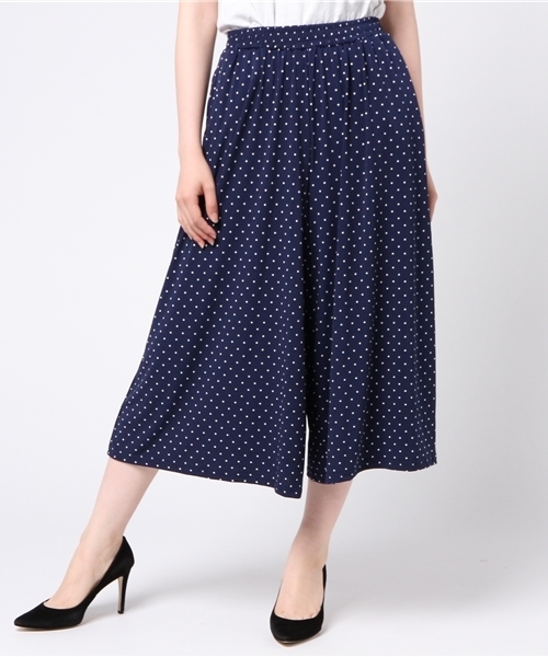 JEANS MATE(ジーンズメイト)の「【ECOMARCHE】ガウチョパンツ(その他パンツ・レディース・オフホワイト/ネイビー/ブルー系その他/ブラック・FREE)」の3枚目の写真