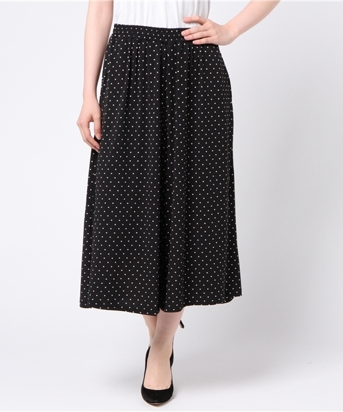 JEANS MATE(ジーンズメイト)の「【ECOMARCHE】ガウチョパンツ(その他パンツ・レディース・オフホワイト/ネイビー/ブルー系その他/ブラック・FREE)」の2枚目の写真