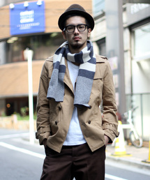 NANO universe | 微起毛ショートトレンチ(トレンチコート)