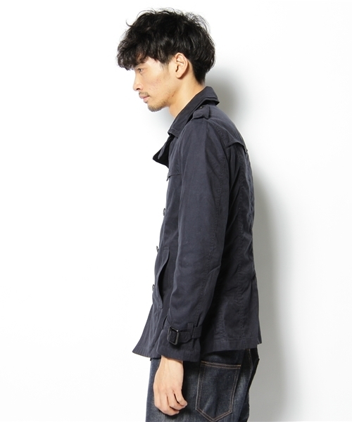 NANO universe（ナノユニバース）の「微起毛ショートトレンチ（トレンチコート・メンズ・ベージュ/グレイッシュベージュ/カーキ/ネイビー・SMALL/MEDIUM/LARGE）」の5枚目の写真