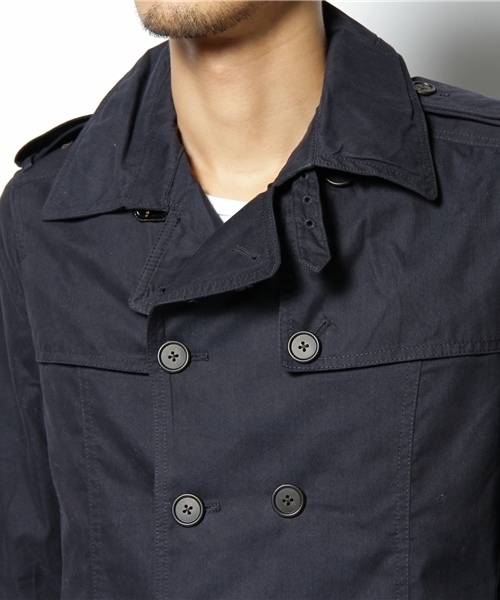 NANO universe（ナノユニバース）の「微起毛ショートトレンチ（トレンチコート・メンズ・ベージュ/グレイッシュベージュ/カーキ/ネイビー・SMALL/MEDIUM/LARGE）」の8枚目の写真