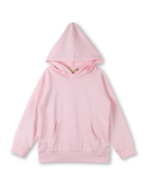 BRANSHES（ブランシェス）の「エルボパッチフード付き長袖Tシャツ（パーカー・キッズ・ピンク/ブルー・80ｃｍ/110cm/140cm/90cm/120cm/130cm/100cm/150cm）」の2枚目の写真