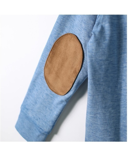 BRANSHES（ブランシェス）の「エルボパッチフード付き長袖Tシャツ（パーカー・キッズ・ピンク/ブルー・80ｃｍ/110cm/140cm/90cm/120cm/130cm/100cm/150cm）」の5枚目の写真