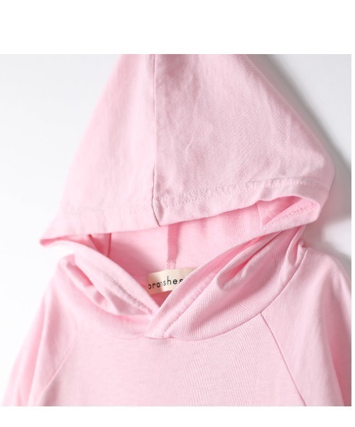 BRANSHES（ブランシェス）の「エルボパッチフード付き長袖Tシャツ（パーカー・キッズ・ピンク/ブルー・80ｃｍ/110cm/140cm/90cm/120cm/130cm/100cm/150cm）」の9枚目の写真