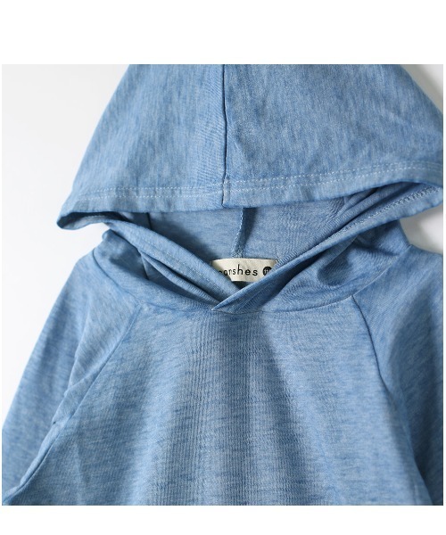 BRANSHES（ブランシェス）の「エルボパッチフード付き長袖Tシャツ（パーカー・キッズ・ピンク/ブルー・80ｃｍ/110cm/140cm/90cm/120cm/130cm/100cm/150cm）」の4枚目の写真